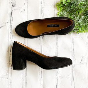 Margaux Suede Leather Black 2.5 inch Heel | Size 5